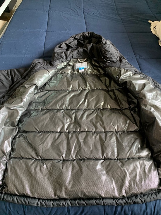 Columbia Men’s Black Hooded Puffer Coat Size Medium - Picture 4 of 8